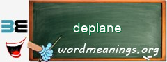 WordMeaning blackboard for deplane